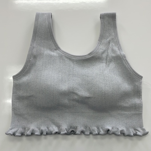New Ruffle Edge Bralette in Heather Grey - Picture 8 of 12
